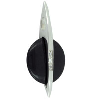 Pendants - black circle and line studded pendant Image.