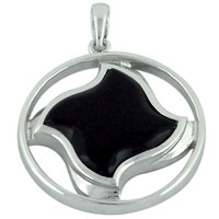 Pendants - black twisted square symbol pendant Image.