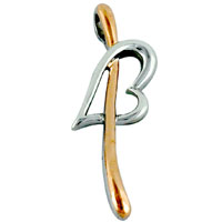 Sterling Silver Jewelry - heart and stick pendant Image.