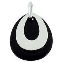 Sterling Silver Jewelry - sterling silver oval on black backdrop pendant Image.