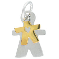 Pendants - two tone people heart pendant Image.