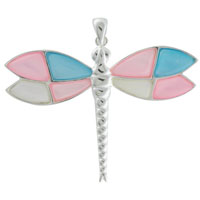 Pendants - multicolored faux pearl dragonfly pendant Image.
