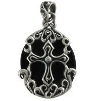 Pendants - black decorative cross pendant Image.
