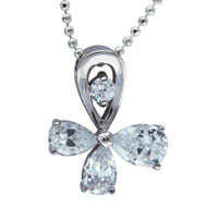 Pendants - sterling silver cz cross pendant Image.