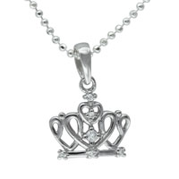Pendants - sterling silver royal cz crown pendant Image.