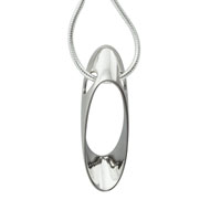 Sterling Silver Jewelry - sterling silver elongated oval pendant Image.
