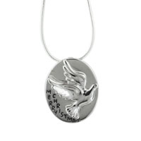 Pendants - sterling silver merry christmas dove pendant Image.