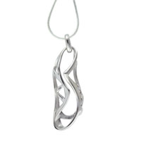 Pendants - sterling silver triangular patterned pendant Image.