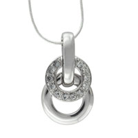 Pendants - sterling silver twin cz hoop pendant Image.