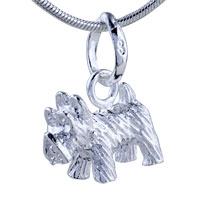Pendants - silver puppy pendant sterling Image.