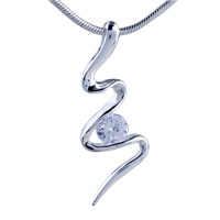Pendants - crystal and waved ribbon pendant zodiac Image.