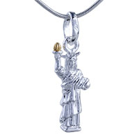 Pendants - two tone statue of liberty pendant sterling silver Image.