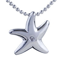 Pendants - cute silver starfish pendant sterling Image.