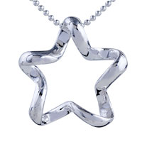 Pendants - silver waved star pendant sterling Image.