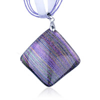 Pendants - purple stripe dichroic glass pendant Image.