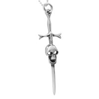 Pendants - sword of the skull sterling silver pendant Image.