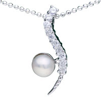 Pendants - pearl and worm 925 sterling silver pendant Image.