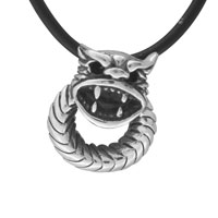 Pendants - sterling silver asian dragon pendant Image.