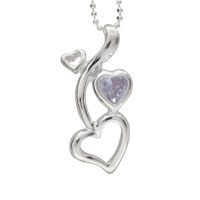 Pendants - cz heart triplet pendant Image.