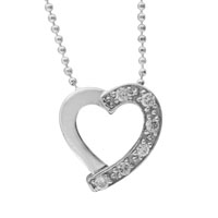 Pendants - half heart cz pendant Image.