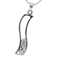 Pendants - three rhinestone stud wave pendant Image.