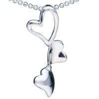 Sterling Silver Jewelry - hearts 925 sterling silver pendant Image.