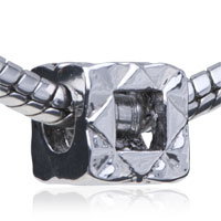 European Beads - hollow geometry silver plated european beads Image.