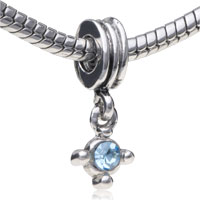 European Beads - blue cystal dangle european beads Image.