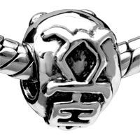 European Beads - abstract doggie silver plated european beads Image.
