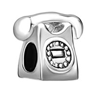 European Beads - antique rotary telephone silver plated european beads Image.