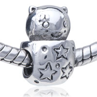 European Beads - lovely space bear silver plated european beads Image.