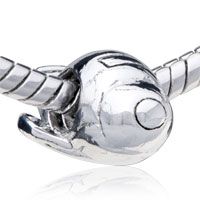 European Beads - nostalgia cartoon plane silver plated european beads Image.