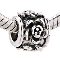 European Beads - cylindrical shaped flower fairy silver plated crystal european beads Image.