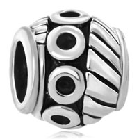 European Beads - drum shaped abstract multiple circle silver plated beads charms bracelets Image.