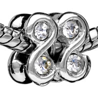 European Beads - swans silver plated crystal european beads Image.