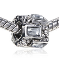 European Beads - twinkling cylindrical shaped crystal european beads Image.