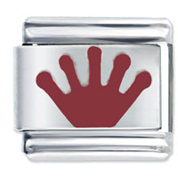 Italian Charms - red crown italian charm Image.