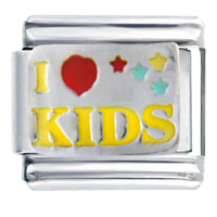 Italian Charms - i heart kids with stars italian charm Image.