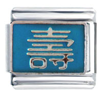 Italian Charms - baby blue longevity in chinese italian charm Image.