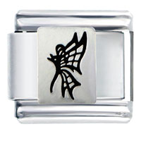 Italian Charms - black dragonfly italian charm Image.