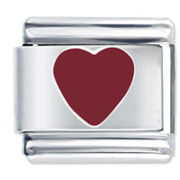 Italian Charms - bright red heart italian charm Image.