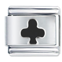 Italian Charms - black cross italian charm Image.