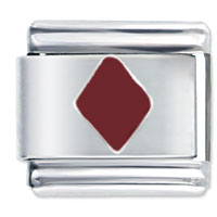 Italian Charms - red diamond shape italian charm Image.