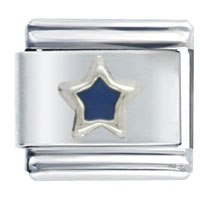 Italian Charms - silver star purple italian charm Image.