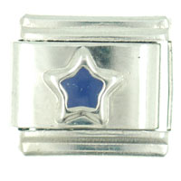 Italian Charms - silver star blue italian charm Image.