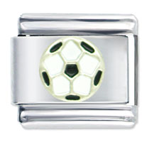 Italian Charms - soccer ball silver italian charm Image.