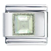 Italian Charms - october pink tourmaline color opal birthstone italian charm Image.