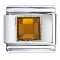 Italian Charms - square november topaz color birthstone italian charm Image.