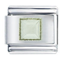 Italian Charms - square june pearl color birthstone italian charm Image.