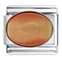 Italian Charms - coral oval italian charm Image.